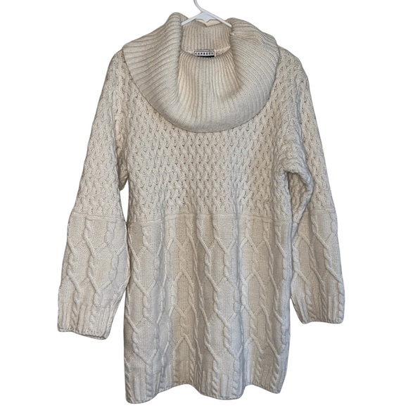 Express Dresses & Skirts - Express Tricot Vintage 90’s Cable Knit Cowl Neck Sweater Sweater Dress Italy Med